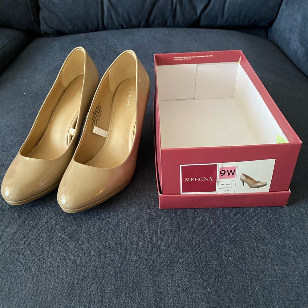 Merona Brand Nude Heels - Wide Width - Size 9